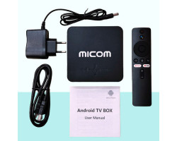Micom Android Tv Box With Voice Control Remote 