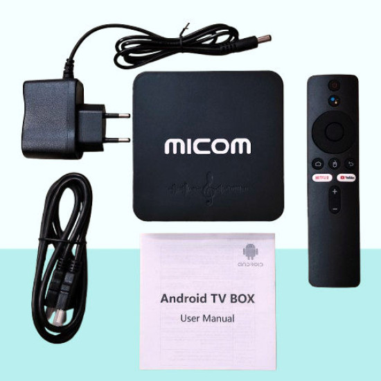 Micom Android Tv Box With Voice Control Remote 